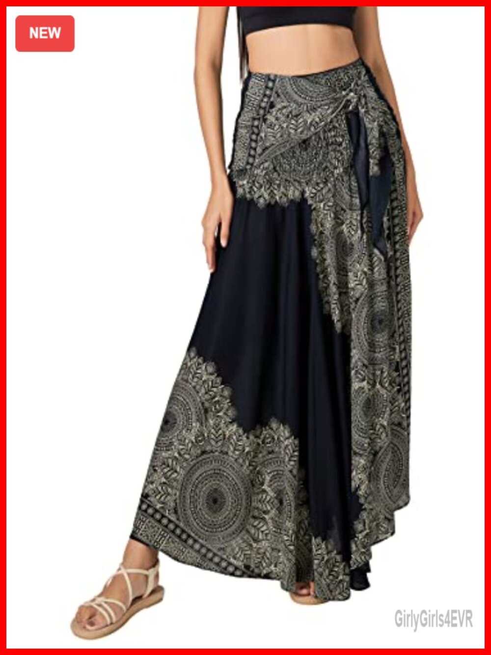 Boho Maxi Skirt Women Bohemian Hippie Wrap Full Skirt Rayon Lightweight